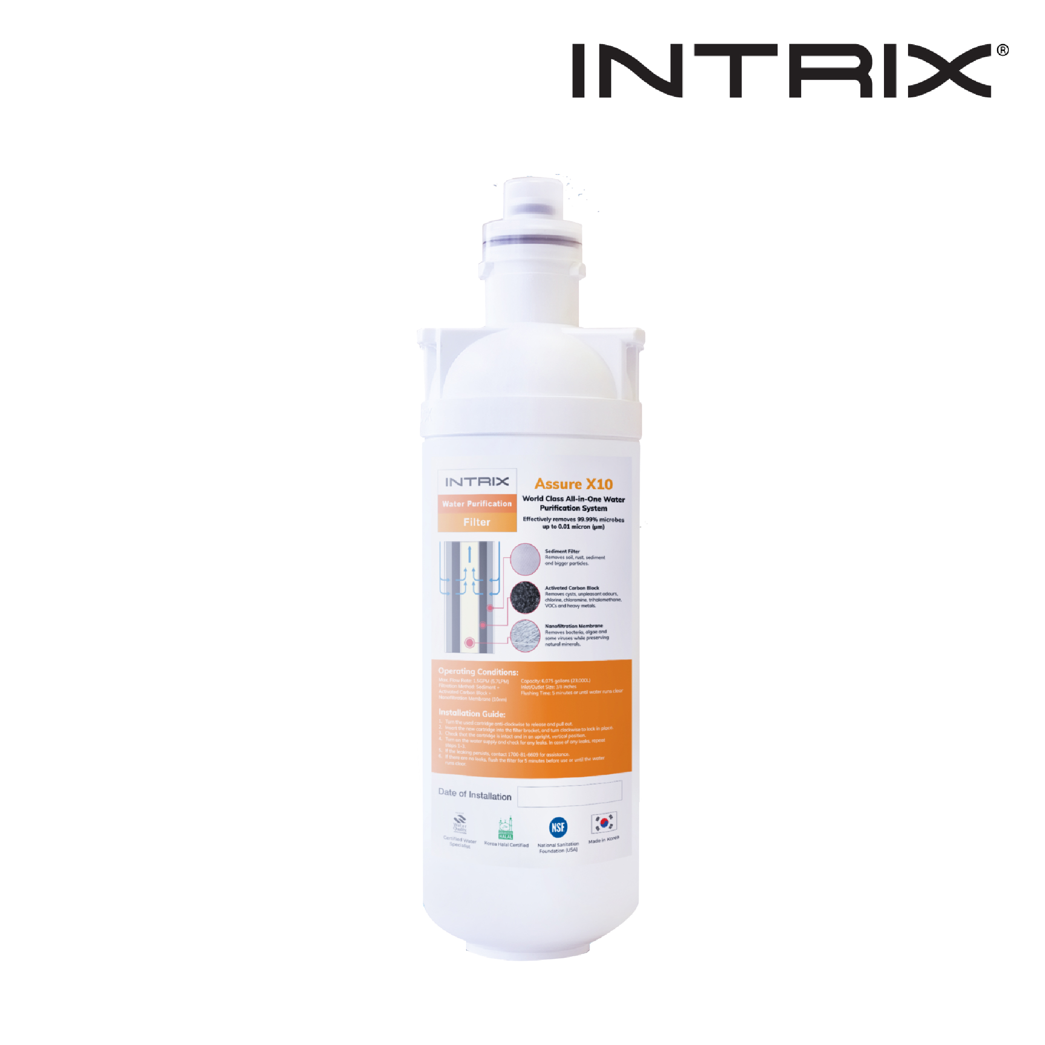 Intrix Assure X10 Filter Replacement - 23,000L or 1 Year Lifespan