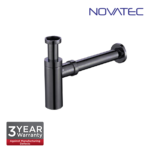 Novatec 32mm Stainless Steel 304 In Matt Black Finish Bottle Trap BBT-32DR-SSBL
