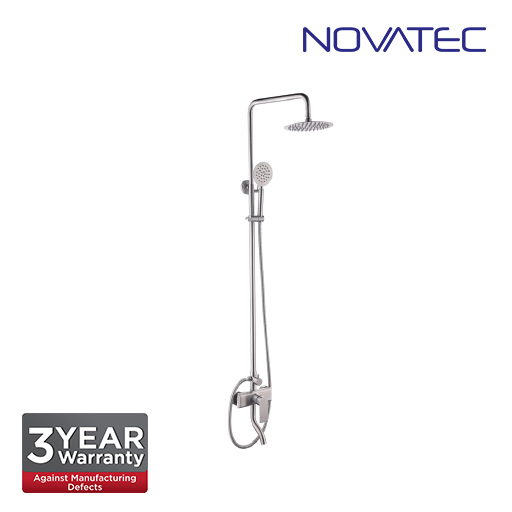 Novatec Fully stainless steel grade 304 shower post, 8 inch rain shower head BSP-SS01