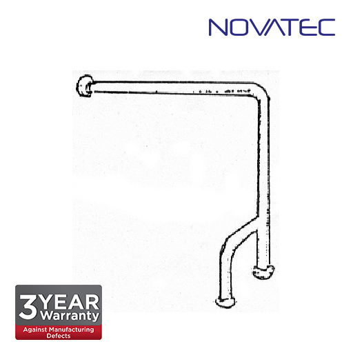 Novatec Stainless Steel Wall To Floor Support Rail With Outrigger (Pic illis. LH) 38mm GBAR-WF01