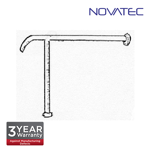 Novatec Stainless Steel Wall To Floor 'T' Support Rail 38mm GBAR-WF02