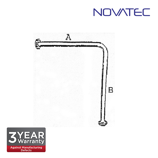 Novatec Stainless Steel Wall To Floor Support Rail 38mm GBAR-WF03