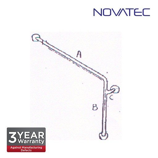 Novatec Stainless Steel Wall To Floor Support Grab Rail 38mm GBAR-WF04