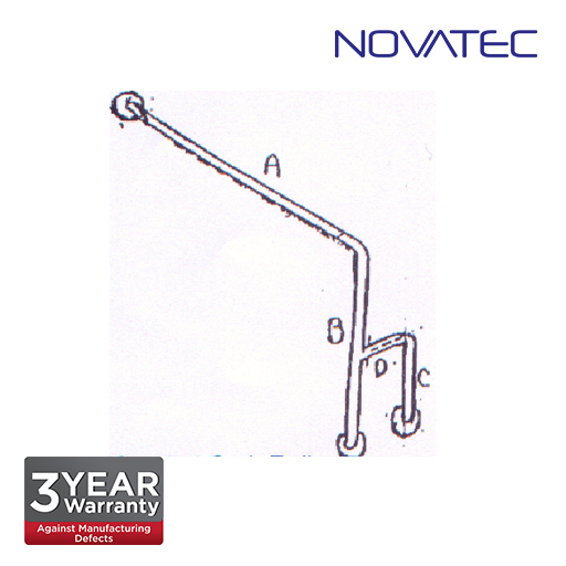 Novatec Stainless Steel Wall To Floor Support Grab Rail 38mm GBAR-WF05