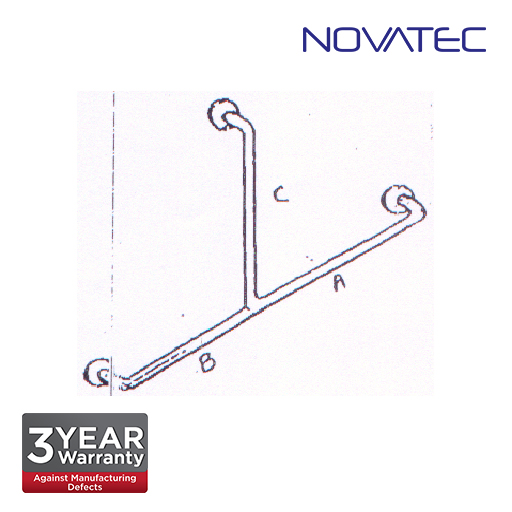 Novatec Wall To Wall Support Rail With Vertical Arm 38mm GBAR-WW05