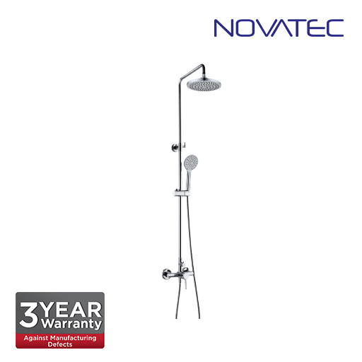 Novatec Shower post with exposed mixer, 8 inch ABS rain shower head OM1009