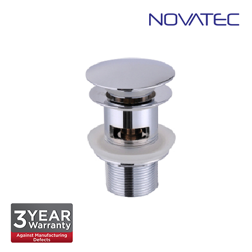Novatec 32mm Dome Chrome Plated Push Pop-Up Waste  With Overflow PW-U800