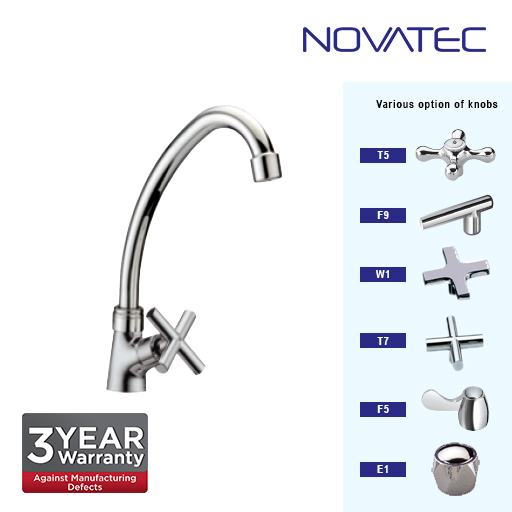 Novatec Chrome Plated Pillar Sink Tap T7-1171