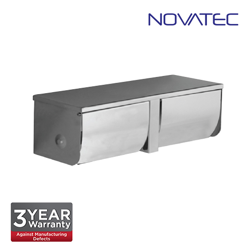 Novatec Stainless Steel Surface Mount Double Paper Holder With Shelf  TPH3910