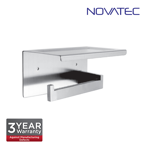 Novatec Stainless Steel 304 Surface Mounted Paper Holder With Shelf TPH-A41